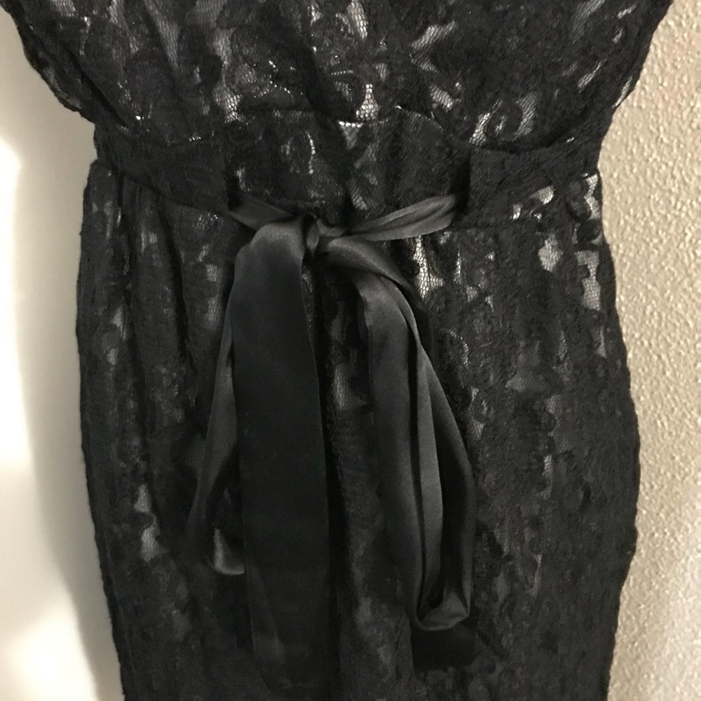 New York & Co. Black lace dress with silver slip. - Picture 3 of 7